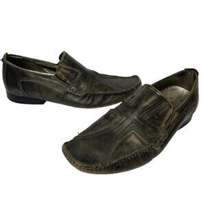 Lounge by Mark Nason Leather Slip-On Loafers Mens Size 7.5 Brown Fashion Shoes